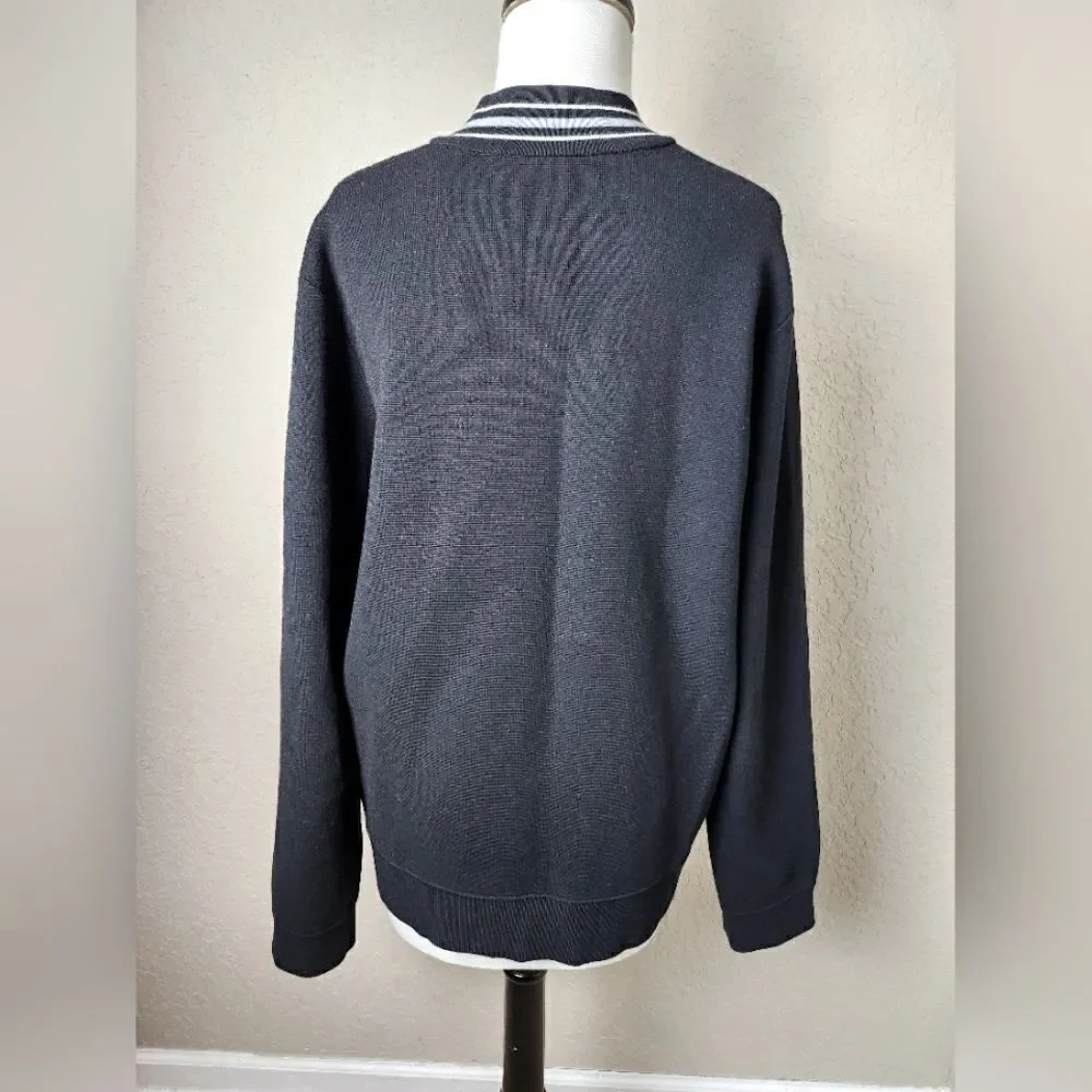 Vince Bomber Jacket with Striped Collar Black Size M